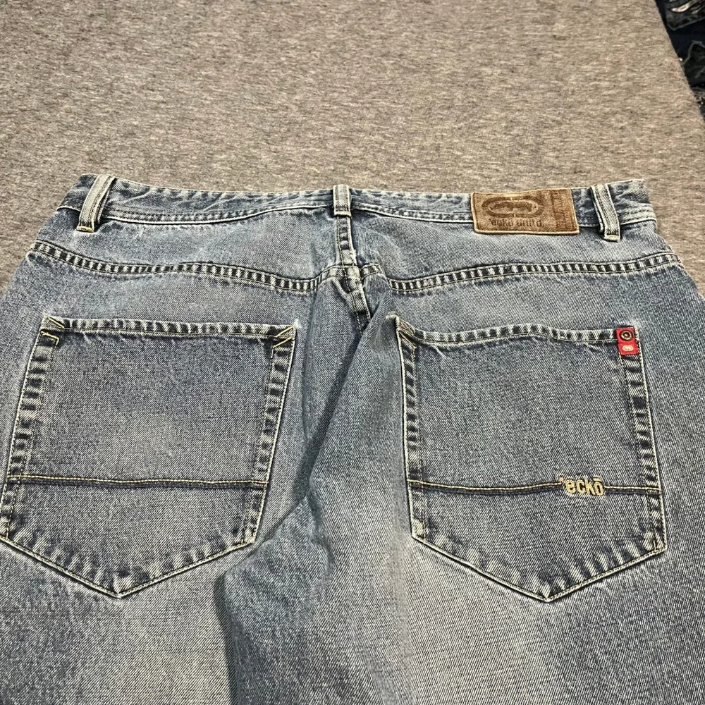 Ecko Unltd Rhino BaggyY2K Wide Leg Jeans Mens 36x31 Light Wash Skater Skateboard